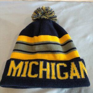 University of Michigan U of M Winter Knit Beanie with Pom Pom #ACC